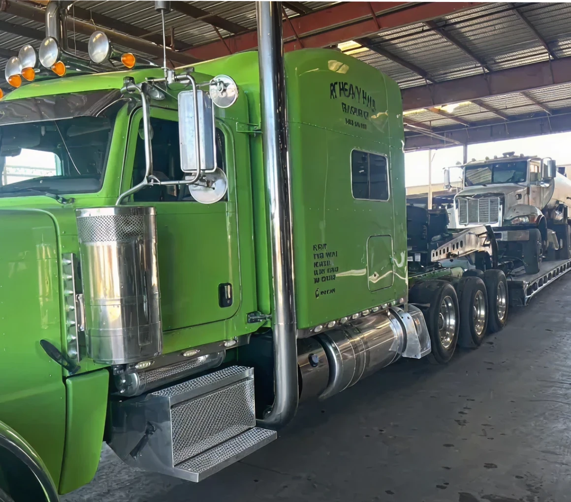 Large truck parked indoors