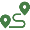 Navigation path with green markers