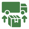 Green delivery symbol on black background